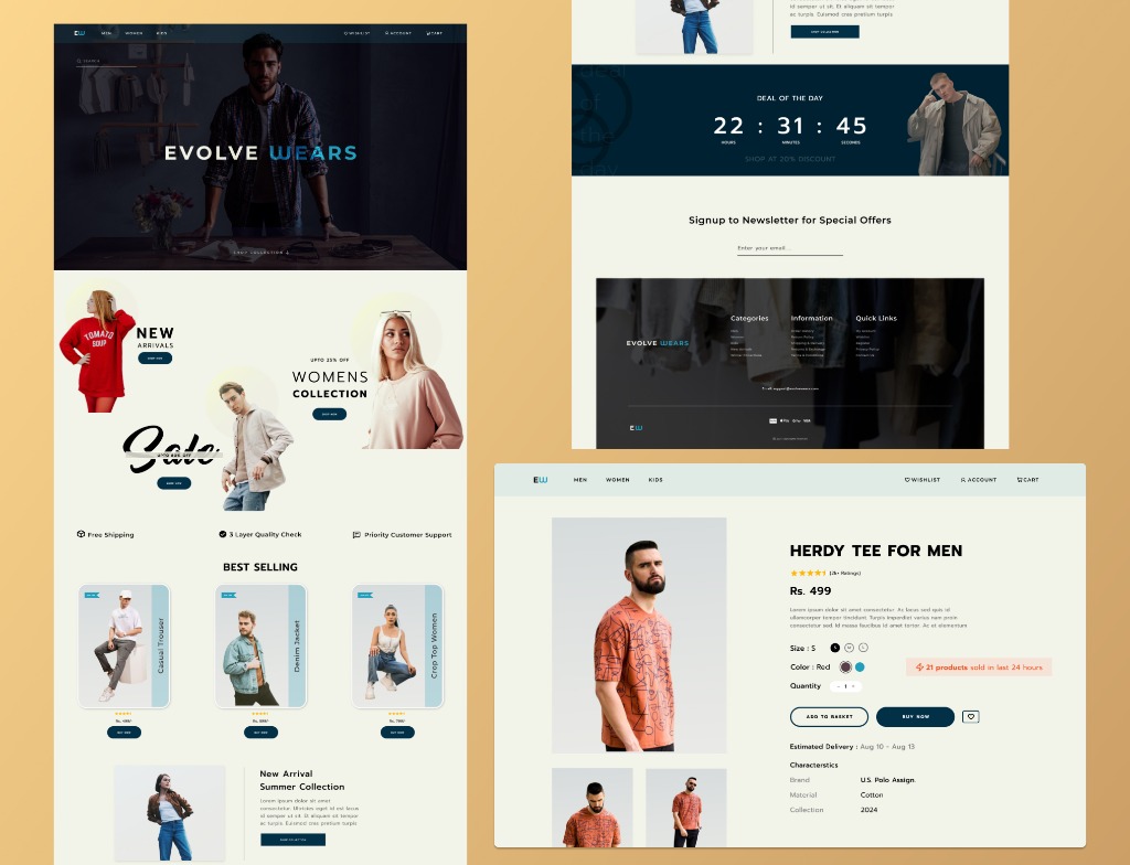 Evolve Wears UI Mockup